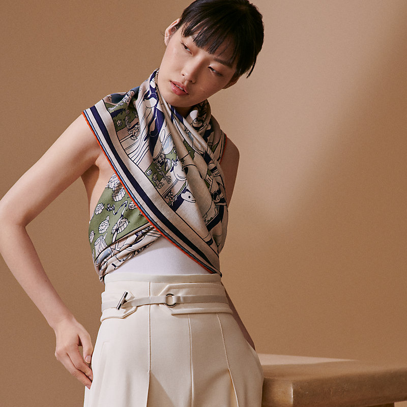 *HERMES*カシミヤシルクショール 140 Hermes Locomotion Hermès Locomotion shawl 140 | Hermès Mainland China